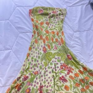 Floral Strapless dress